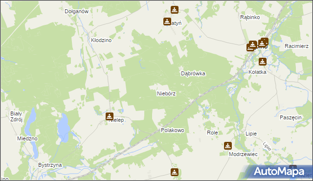 mapa Niebórz, Niebórz na mapie Targeo