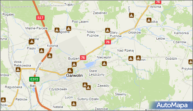 mapa Niecieplin, Niecieplin na mapie Targeo