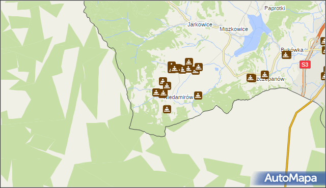 mapa Niedamirów, Niedamirów na mapie Targeo