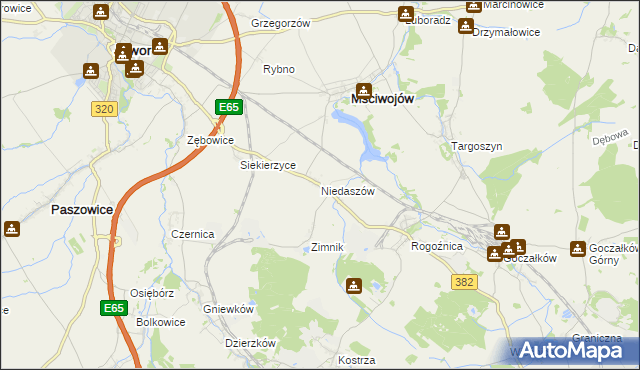 mapa Niedaszów, Niedaszów na mapie Targeo