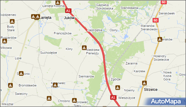 mapa Niedrzew Drugi, Niedrzew Drugi na mapie Targeo