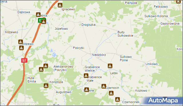 mapa Niedzbórz, Niedzbórz na mapie Targeo