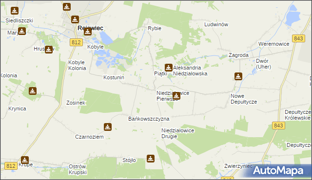 mapa Niedziałowice Pierwsze, Niedziałowice Pierwsze na mapie Targeo