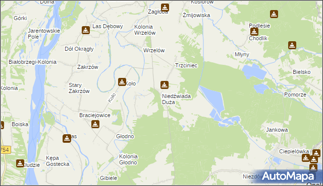 mapa Niedźwiada Duża, Niedźwiada Duża na mapie Targeo