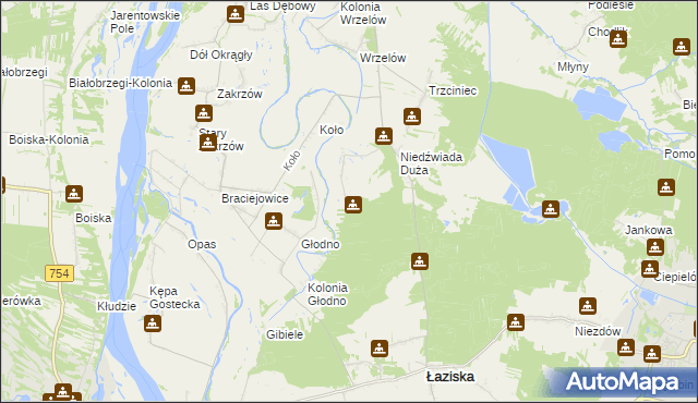 mapa Niedźwiada Mała, Niedźwiada Mała na mapie Targeo