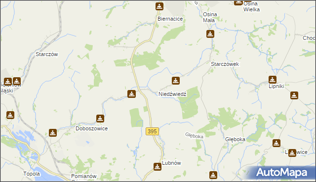 mapa Niedźwiedź gmina Ziębice, Niedźwiedź gmina Ziębice na mapie Targeo