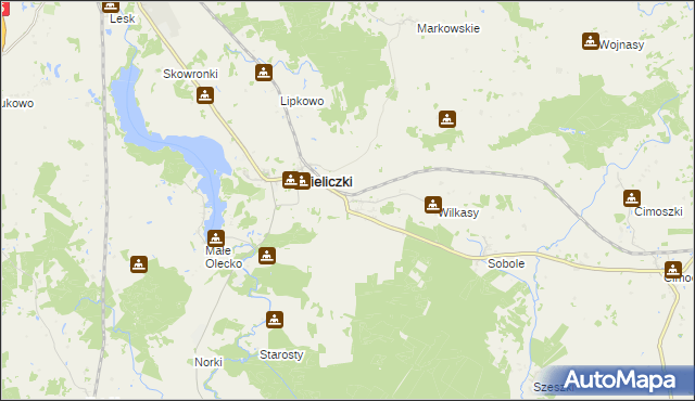 mapa Niedźwiedzkie gmina Wieliczki, Niedźwiedzkie gmina Wieliczki na mapie Targeo