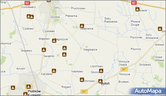 mapa Niegibalice, Niegibalice na mapie Targeo