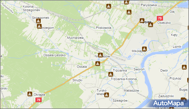 mapa Niekrasów, Niekrasów na mapie Targeo