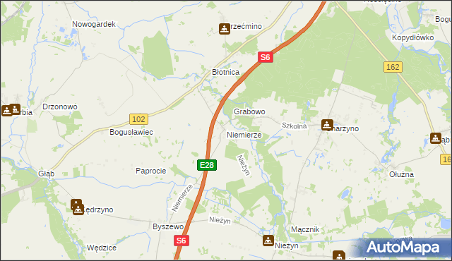 mapa Niemierze, Niemierze na mapie Targeo