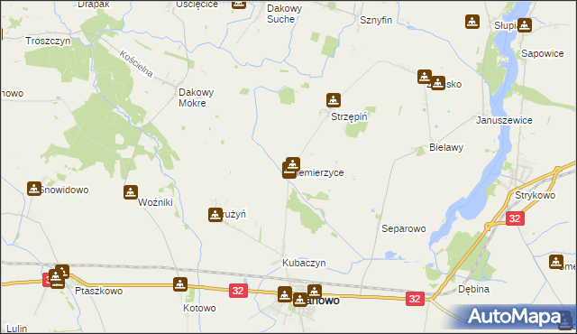 mapa Niemierzyce, Niemierzyce na mapie Targeo