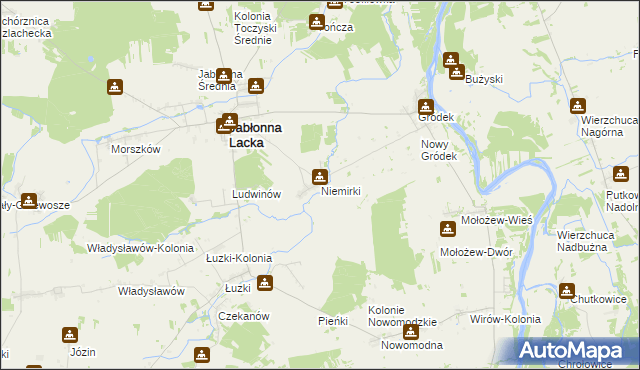 mapa Niemirki, Niemirki na mapie Targeo