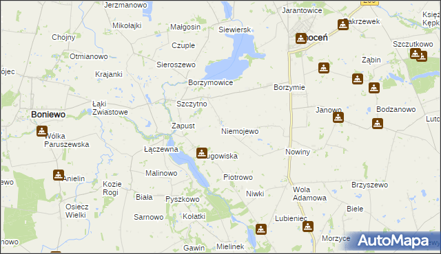 mapa Niemojewo gmina Choceń, Niemojewo gmina Choceń na mapie Targeo