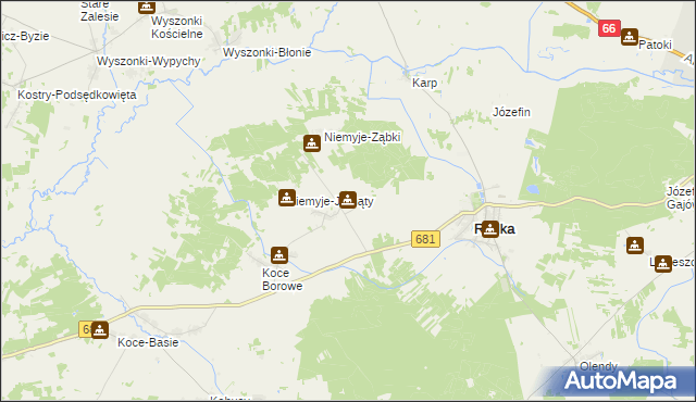 mapa Niemyje-Skłody, Niemyje-Skłody na mapie Targeo