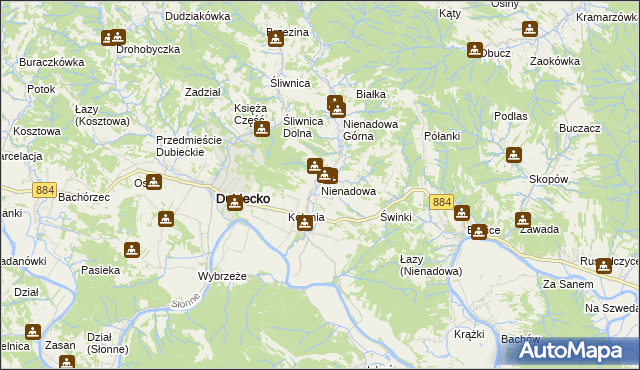 mapa Nienadowa, Nienadowa na mapie Targeo