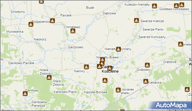 mapa Nienałty-Brewki, Nienałty-Brewki na mapie Targeo