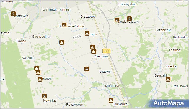 mapa Nierośno, Nierośno na mapie Targeo