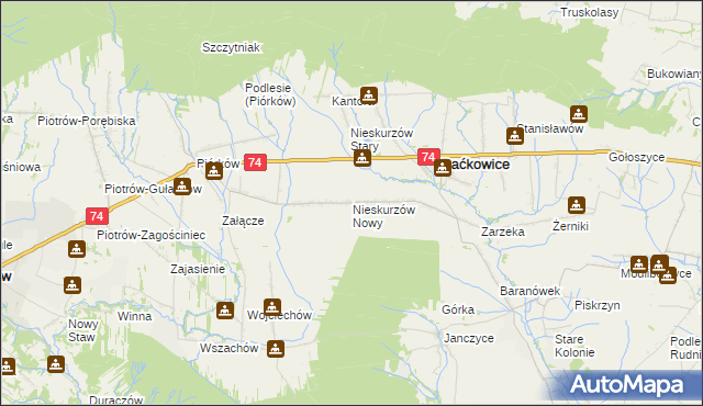 mapa Nieskurzów Nowy, Nieskurzów Nowy na mapie Targeo