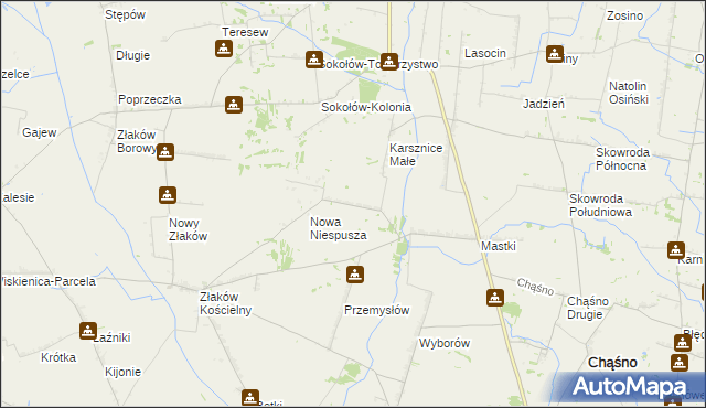 mapa Niespusza-Wieś, Niespusza-Wieś na mapie Targeo