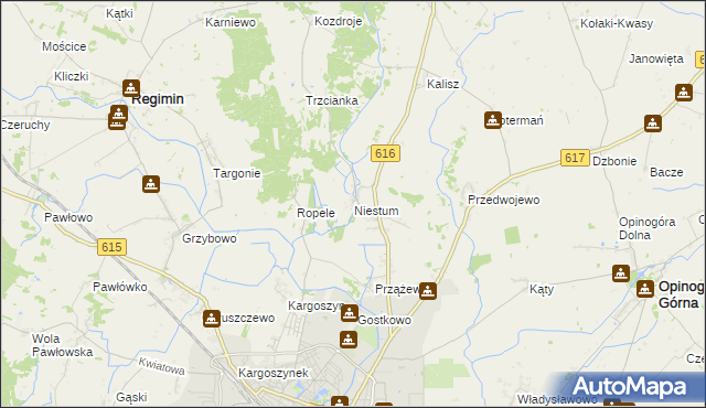 mapa Niestum, Niestum na mapie Targeo