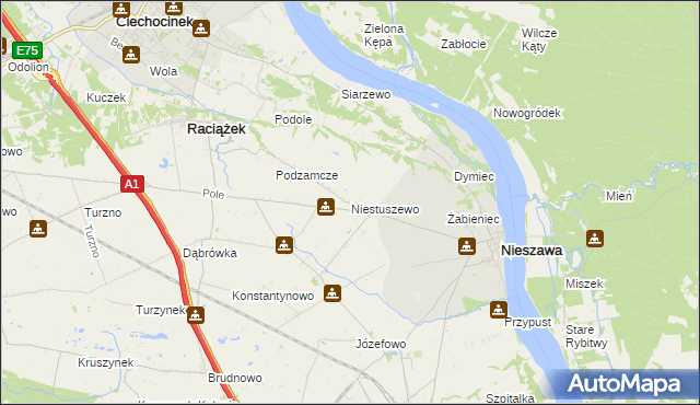 mapa Niestuszewo, Niestuszewo na mapie Targeo