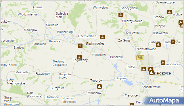 mapa Nieszków, Nieszków na mapie Targeo