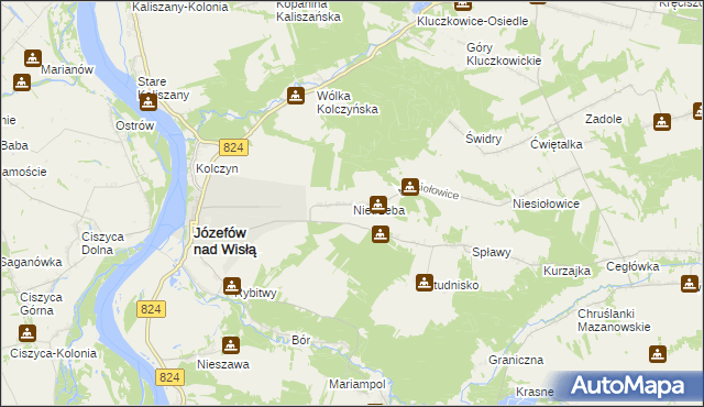 mapa Nietrzeba, Nietrzeba na mapie Targeo