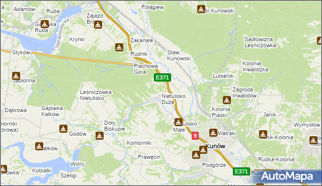 mapa Nietulisko Duże, Nietulisko Duże na mapie Targeo