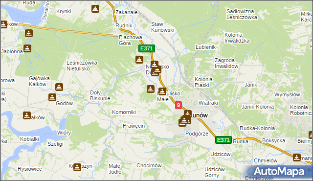 mapa Nietulisko Małe, Nietulisko Małe na mapie Targeo