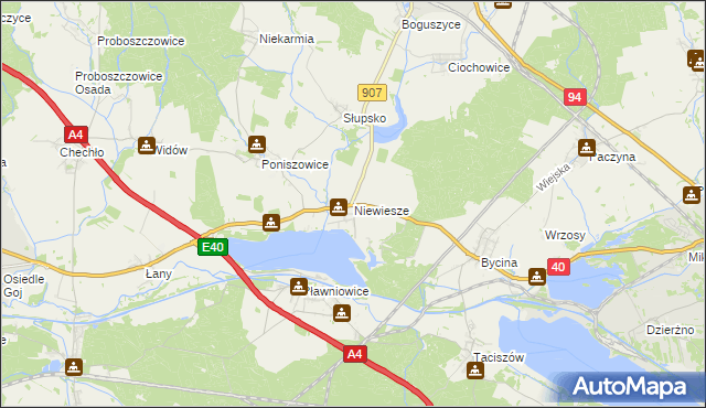 mapa Niewiesze, Niewiesze na mapie Targeo