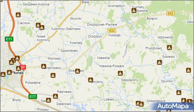 mapa Niewikla, Niewikla na mapie Targeo