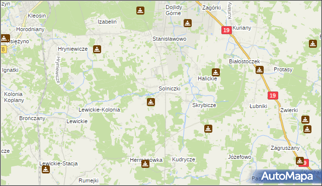 mapa Niewodnica Nargilewska, Niewodnica Nargilewska na mapie Targeo