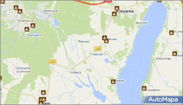 mapa Nieznań, Nieznań na mapie Targeo