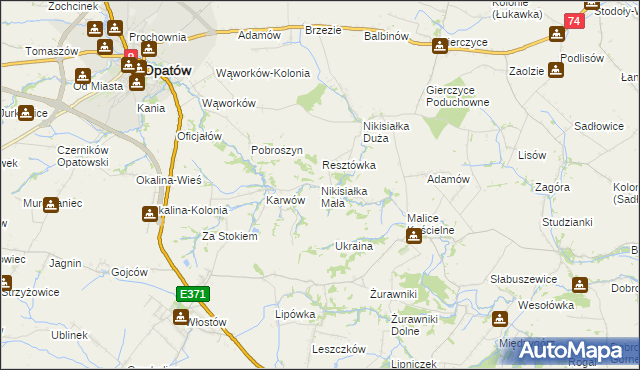 mapa Nikisiałka Mała, Nikisiałka Mała na mapie Targeo