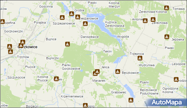 mapa Niwy gmina Łęki Szlacheckie, Niwy gmina Łęki Szlacheckie na mapie Targeo