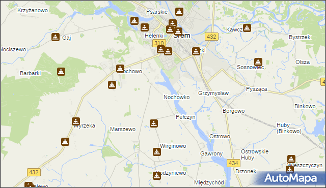 mapa Nochówko, Nochówko na mapie Targeo