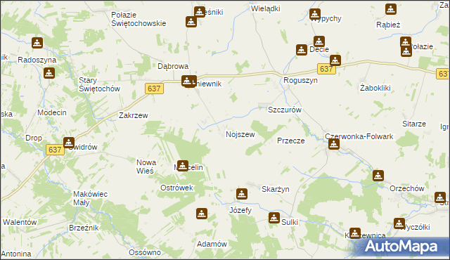 mapa Nojszew, Nojszew na mapie Targeo