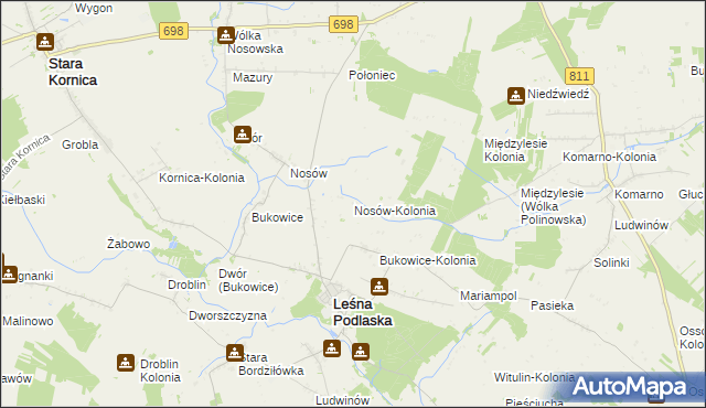 mapa Nosów-Kolonia, Nosów-Kolonia na mapie Targeo