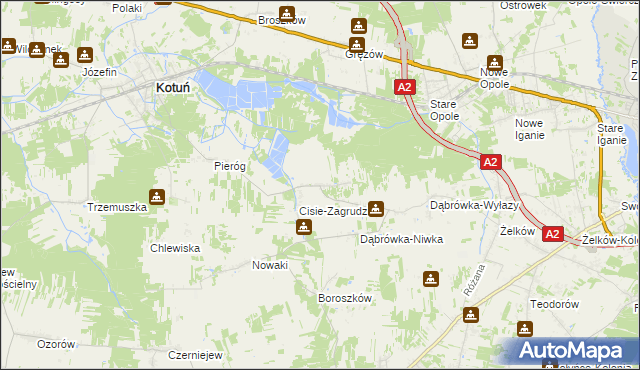 mapa Nowa Dąbrówka, Nowa Dąbrówka na mapie Targeo