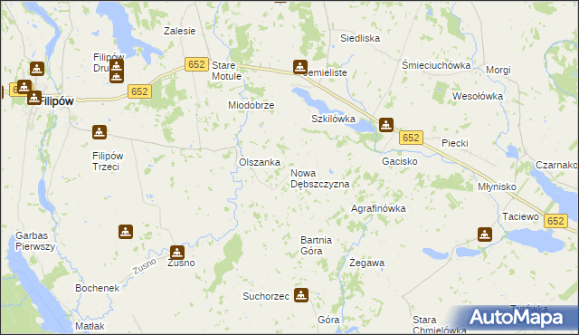 mapa Nowa Dębszczyzna, Nowa Dębszczyzna na mapie Targeo