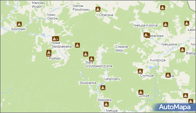 mapa Nowa Grzybowszczyzna, Nowa Grzybowszczyzna na mapie Targeo