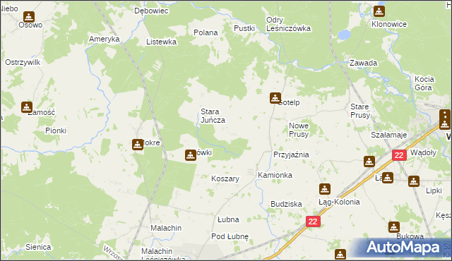 mapa Nowa Juńcza, Nowa Juńcza na mapie Targeo