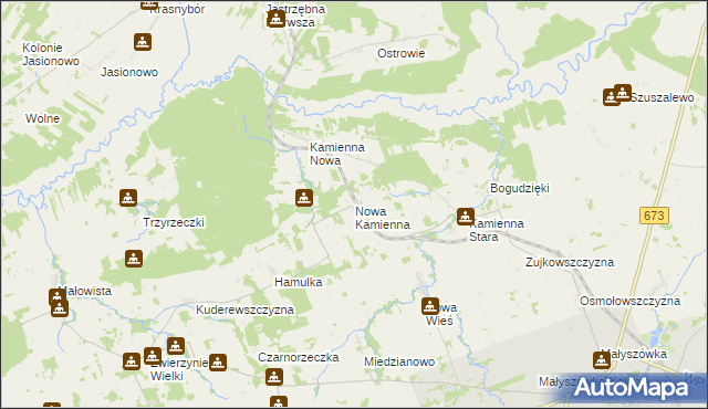 mapa Nowa Kamienna, Nowa Kamienna na mapie Targeo