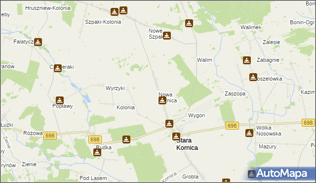 mapa Nowa Kornica, Nowa Kornica na mapie Targeo