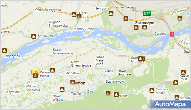 mapa Nowa Mała Wieś, Nowa Mała Wieś na mapie Targeo