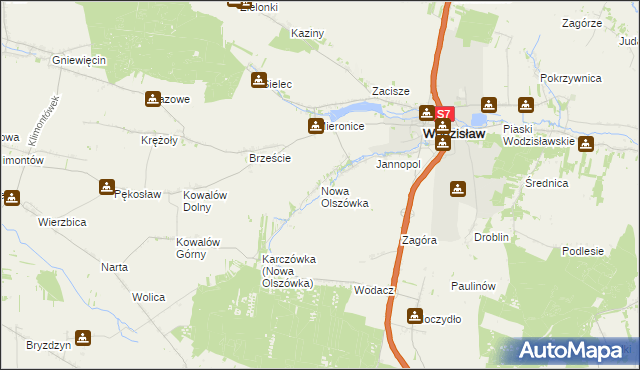 mapa Nowa Olszówka, Nowa Olszówka na mapie Targeo