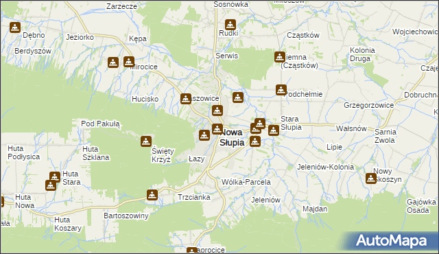 mapa Nowa Słupia, Nowa Słupia na mapie Targeo