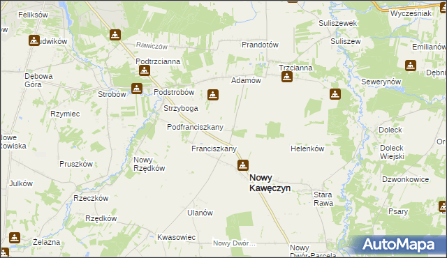 mapa Nowa Trzcianna, Nowa Trzcianna na mapie Targeo