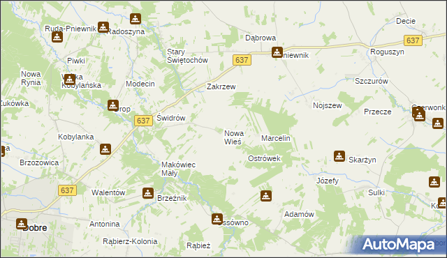 mapa Nowa Wieś gmina Dobre, Nowa Wieś gmina Dobre na mapie Targeo