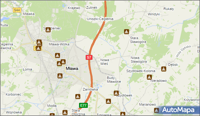 mapa Nowa Wieś gmina Szydłowo, Nowa Wieś gmina Szydłowo na mapie Targeo